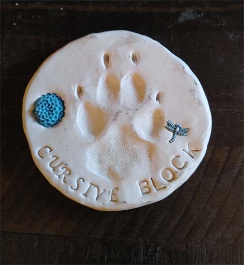 Clay Paw Print Pet Memorialization